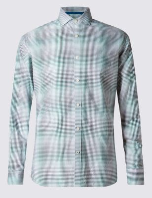 Pure Cotton Tailored Fit Shadow Check Shirt